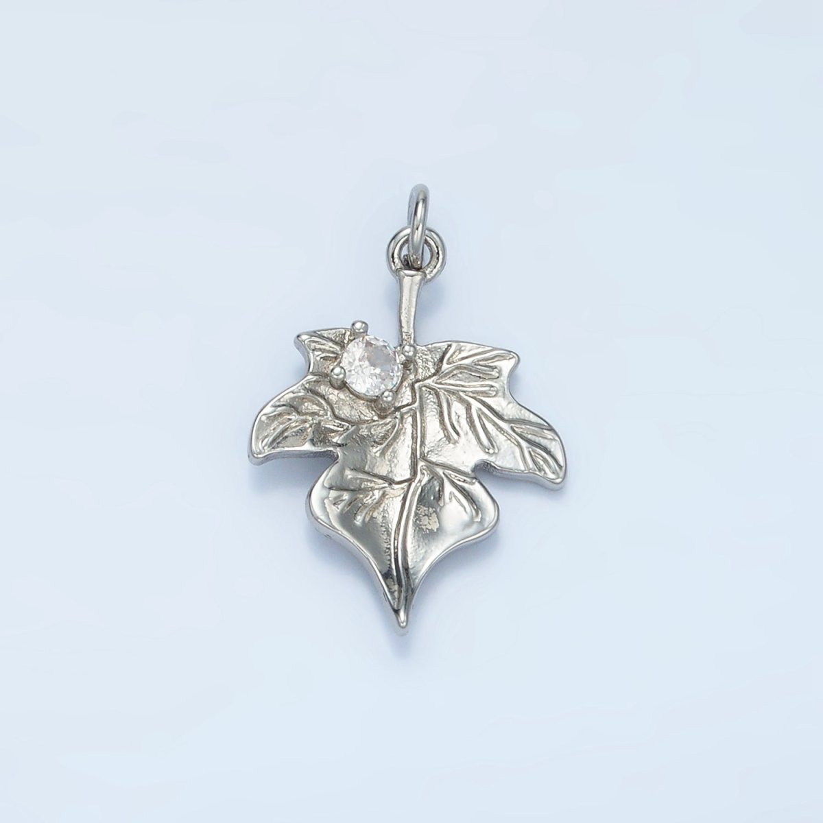 24K Gold Filled CZ Maple Leaf Nature Charm in Gold & Silver | E376 - DLUXCA