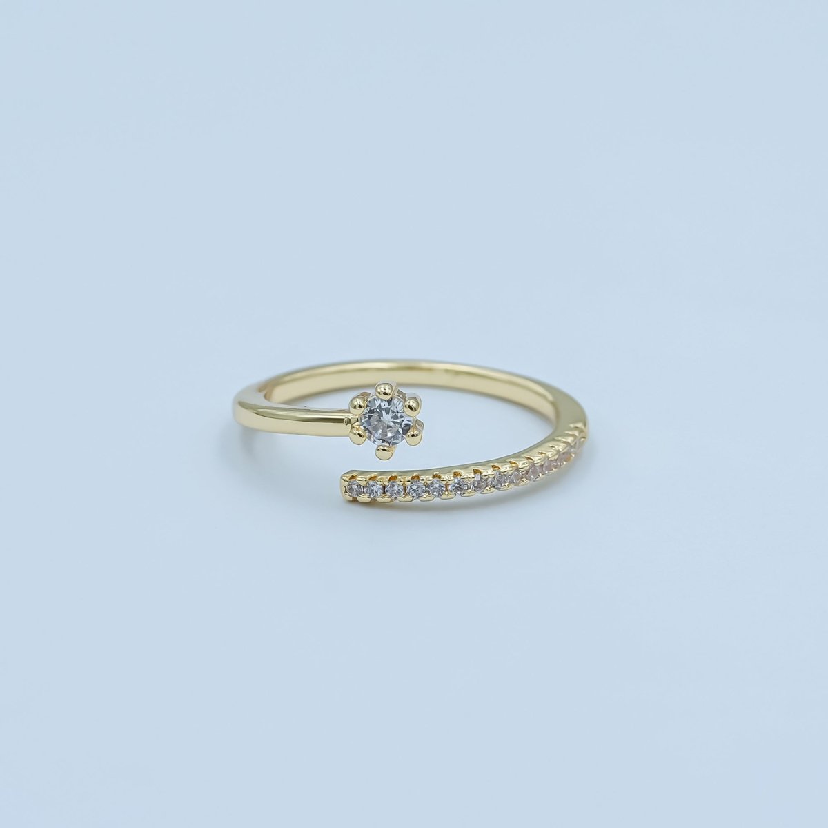 24K Gold Filled CZ Micro Paved Wrap Ring | O668 - DLUXCA