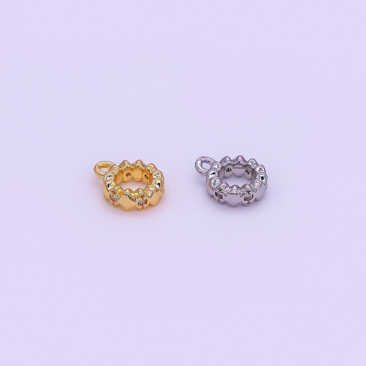 24K Gold Filled CZ Molten Rhondelle Bail Finding in Gold & Silver | N772 - DLUXCA