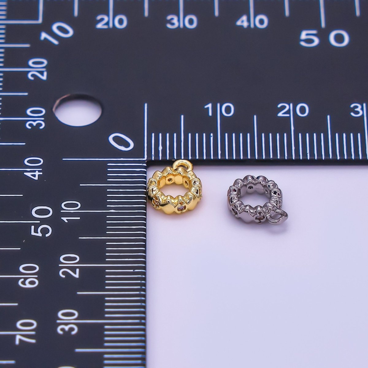 24K Gold Filled CZ Molten Rhondelle Bail Finding in Gold & Silver | N772 - DLUXCA
