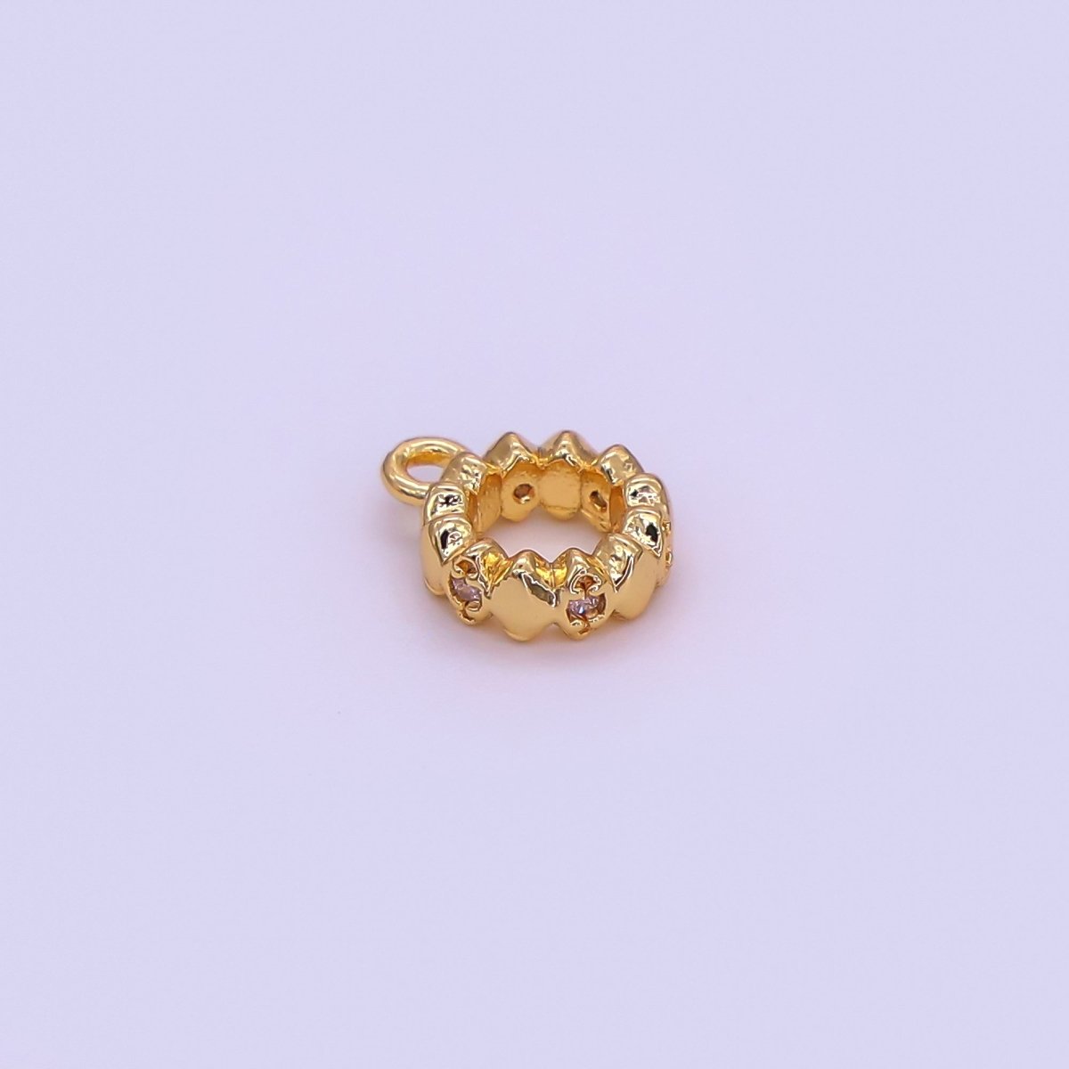 24K Gold Filled CZ Molten Rhondelle Bail Finding in Gold & Silver | N772 - DLUXCA