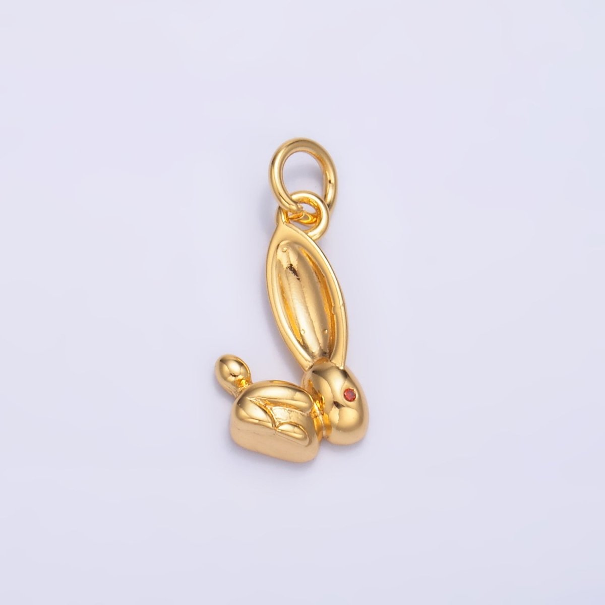 24K Gold Filled CZ Rabbit Bunny Multidimensional 3D Charm in Gold & Silver | M174 - DLUXCA