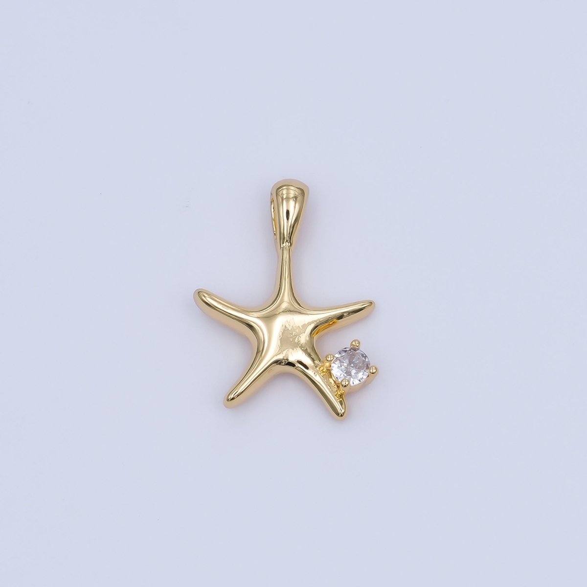 24K Gold Filled CZ Starfish Multidimensional 3D Charm in Gold & Silver | AH457 - DLUXCA