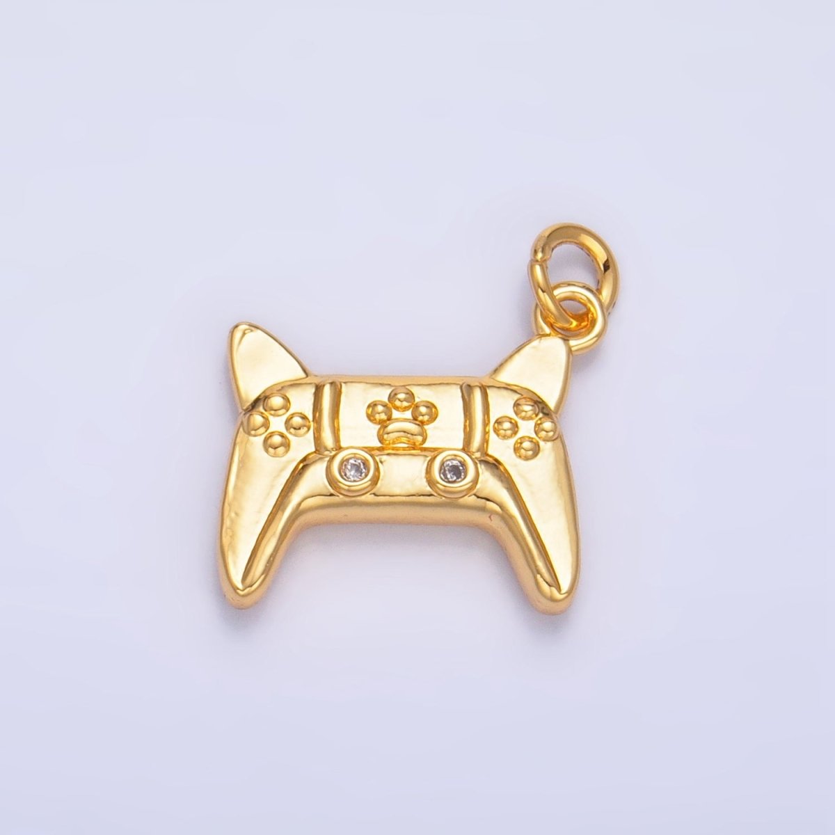 24K Gold Filled CZ Video Game Console Multidimensional Charm | W040 - DLUXCA