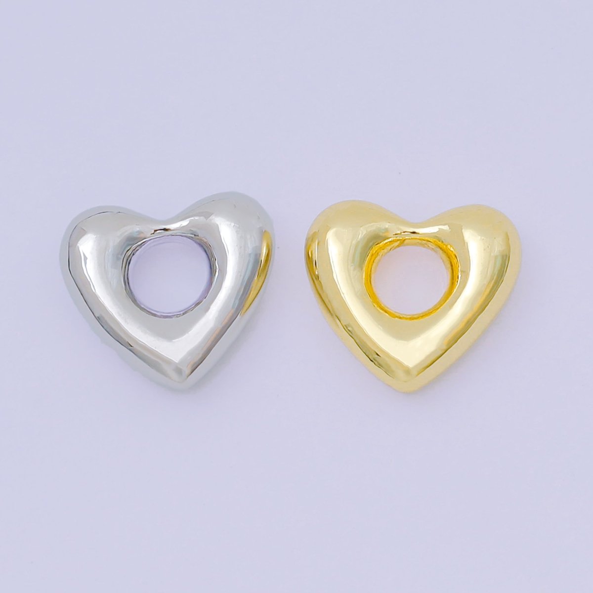 24K Gold Filled Dainty Love Large Hole Bead Spacer in Gold & Silver | B - 476 - DLUXCA