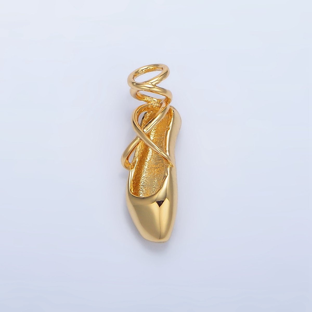 24K Gold Filled Dancing Pointe Ballet Shoes Charm in Gold & Silver | X615 - DLUXCA