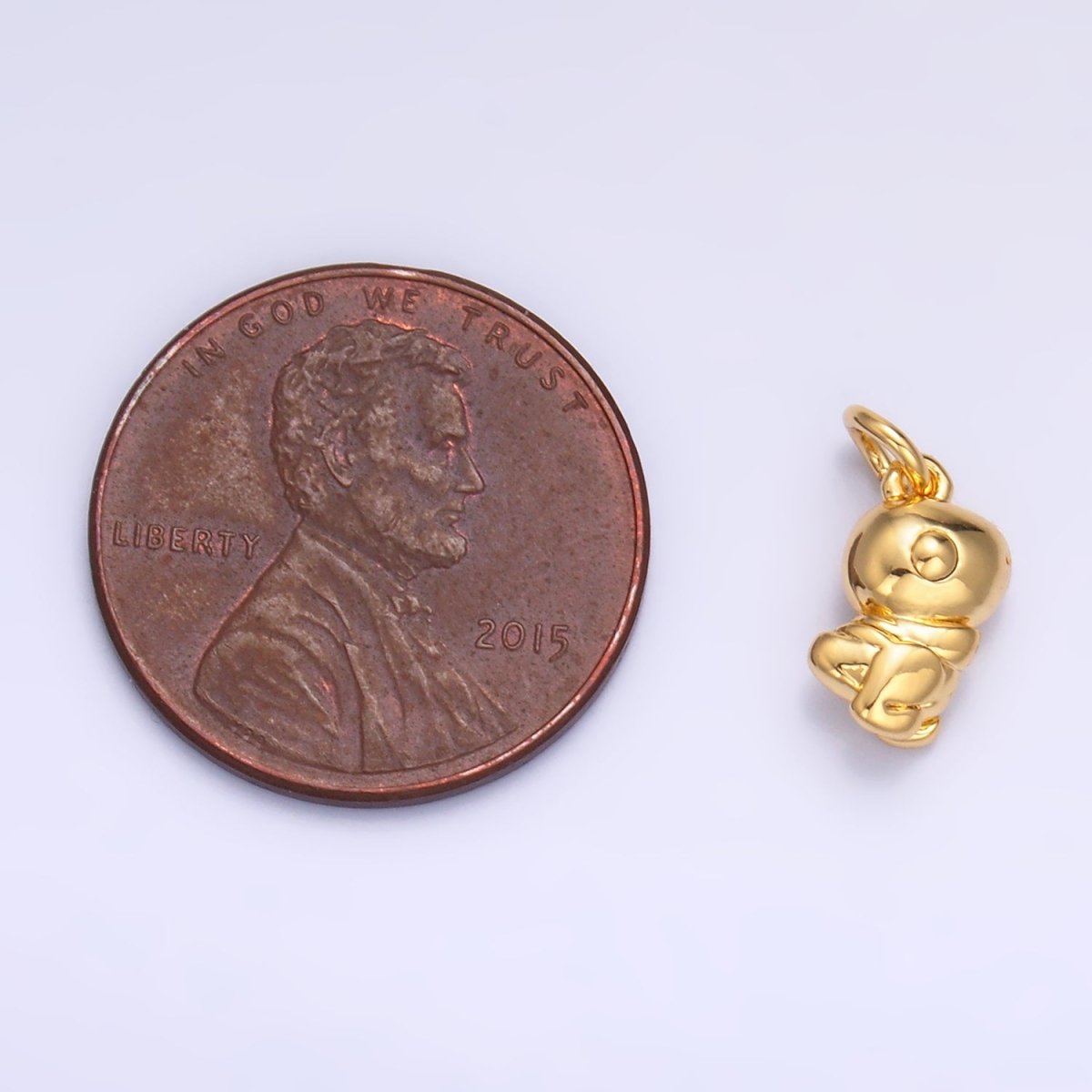 24K Gold Filled Dinosaur Multidimensional 3D Charm in Gold & Silver | W874 - DLUXCA