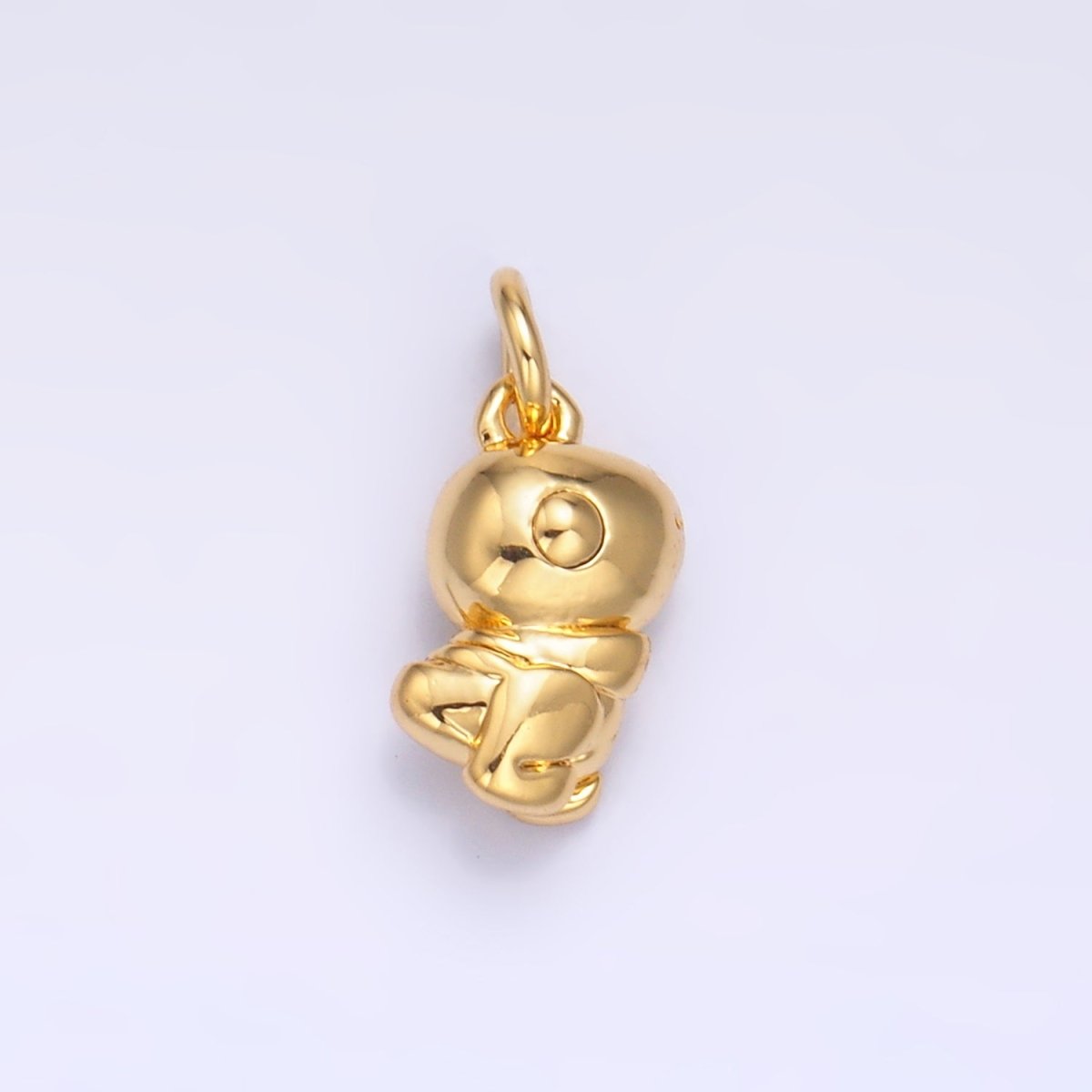 24K Gold Filled Dinosaur Multidimensional 3D Charm in Gold & Silver | W874 - DLUXCA