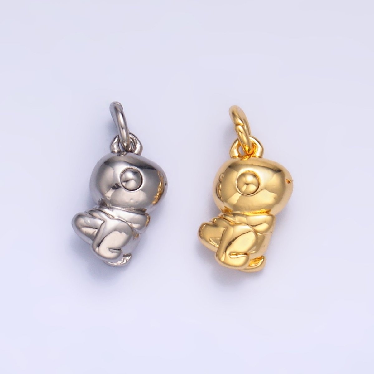 24K Gold Filled Dinosaur Multidimensional 3D Charm in Gold & Silver | W874 - DLUXCA