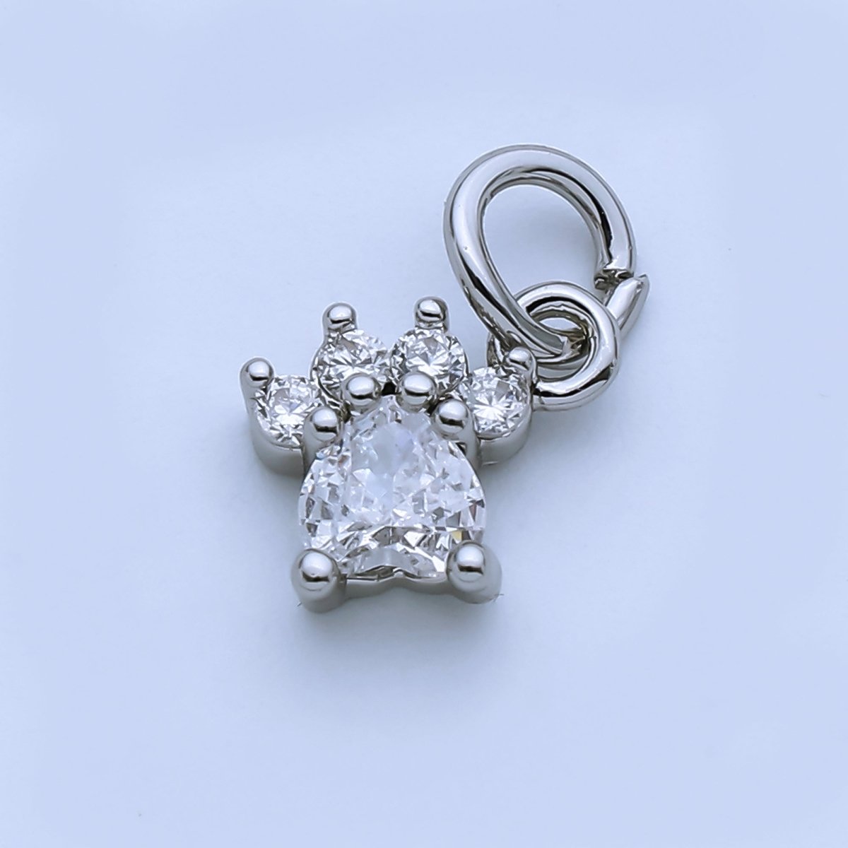 24K Gold Filled Dog Paw Charm Mini Cubic Animal Pendant in Gold & Silver | AJ378 AJ379 - DLUXCA