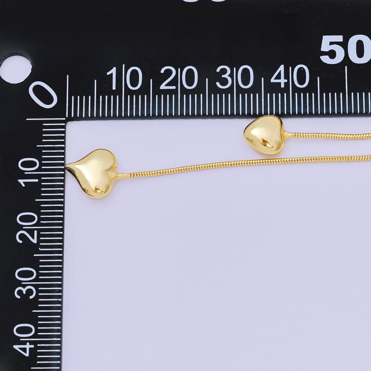 24K Gold Filled Double Heartfelt Tangled Herringbone Snake Chain Necklace 16.73 Inch with Extender | WA - 3350 - DLUXCA