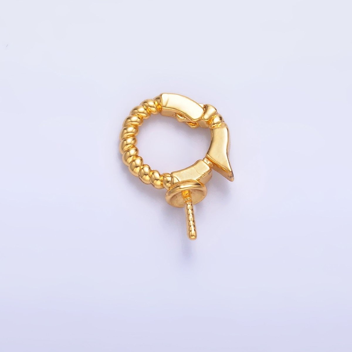 24K Gold Filled Drill Beaded Snap Latch Bail Finding | Z1084 - DLUXCA