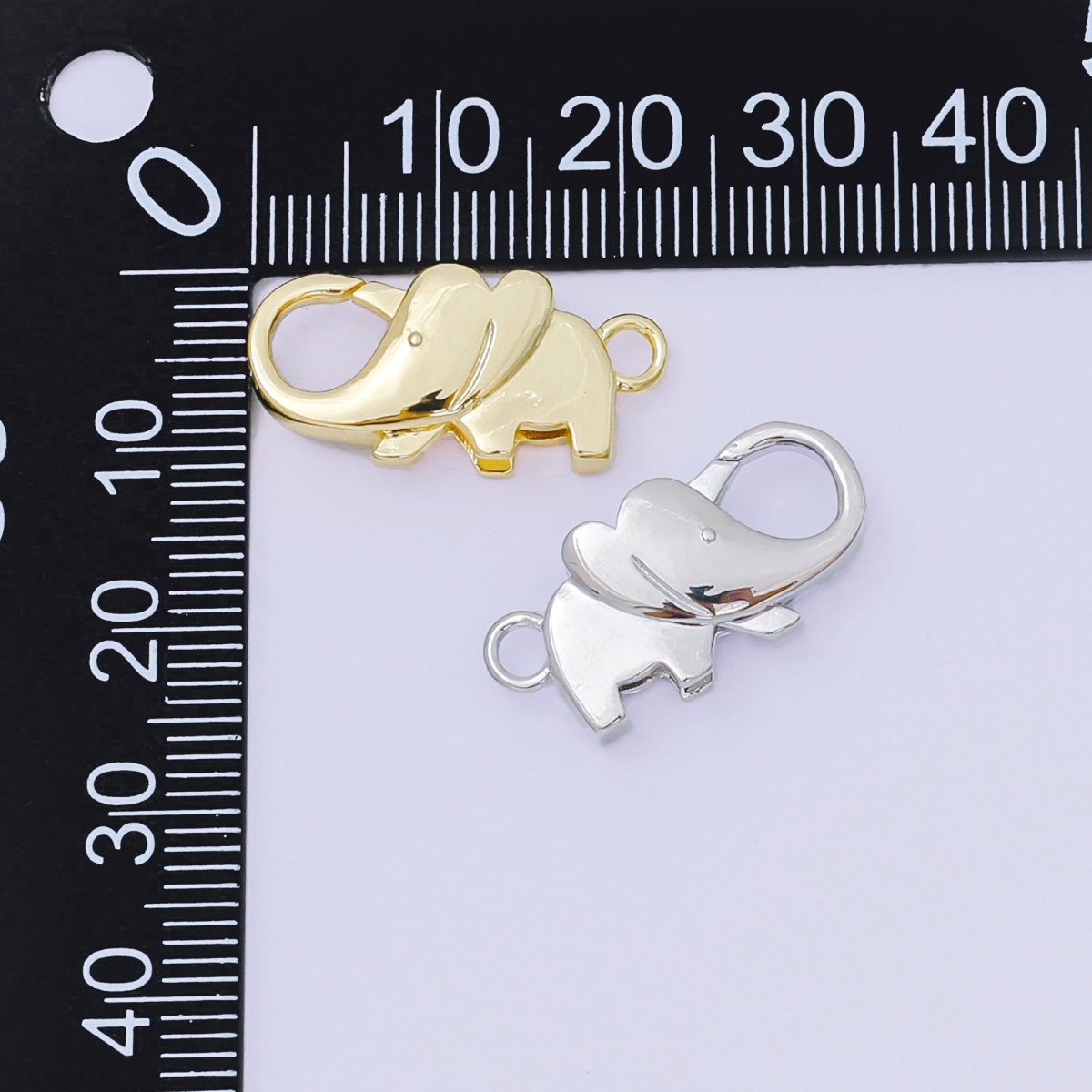 24K Gold Filled Elephant - Shaped Lobster Clasp Closure Finding in Gold & Silver | Z - 1318 - DLUXCA