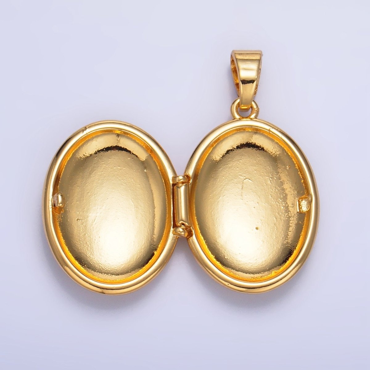 24K Gold Filled Engraved Cowboy Boot Oval Locket Pendant | AA - 1016 - DLUXCA