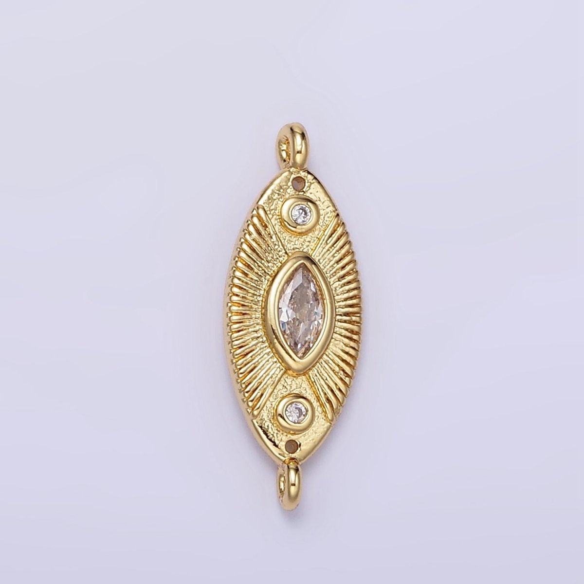 24K Gold Filled Evil Eye CZ Sunburst Sphere Connector in Gold & Silver | F041 - DLUXCA