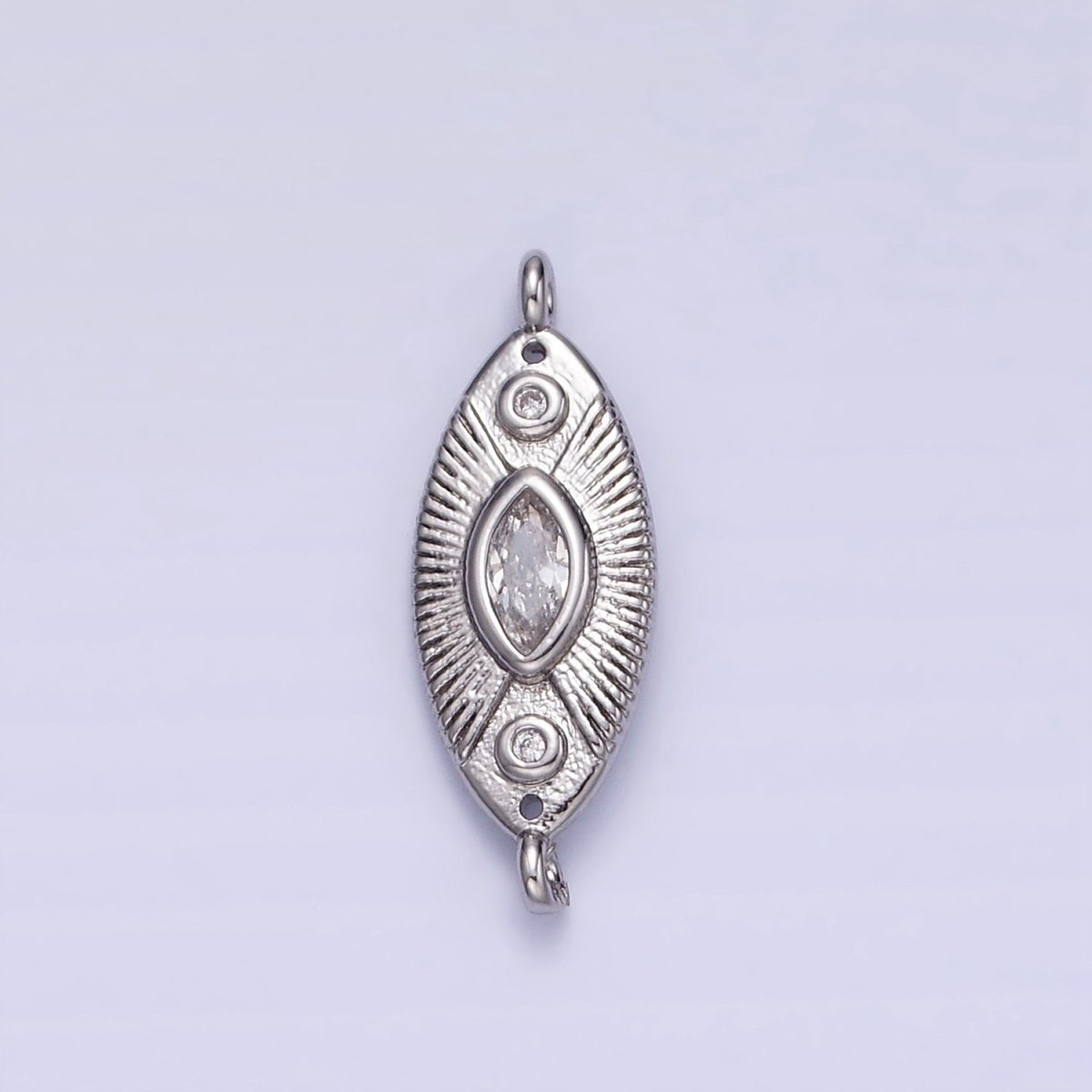 24K Gold Filled Evil Eye CZ Sunburst Sphere Connector in Gold & Silver | F041 - DLUXCA