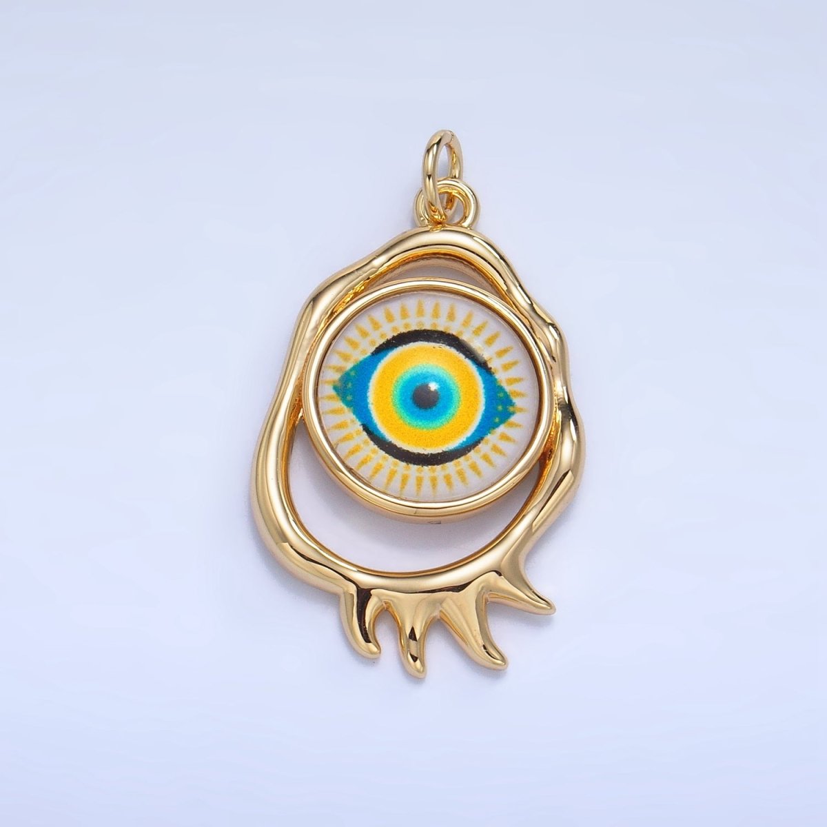 24K Gold Filled Evil Eye Open Molten Charm | AG910 - AG912 - DLUXCA
