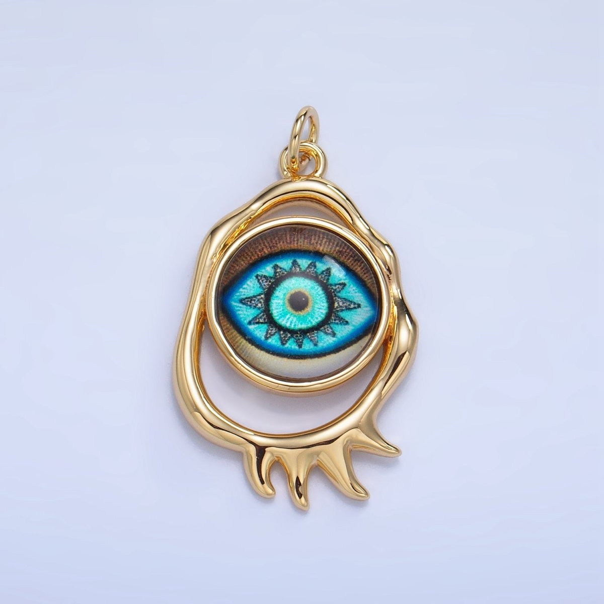 24K Gold Filled Evil Eye Open Molten Charm | AG910 - AG912 - DLUXCA