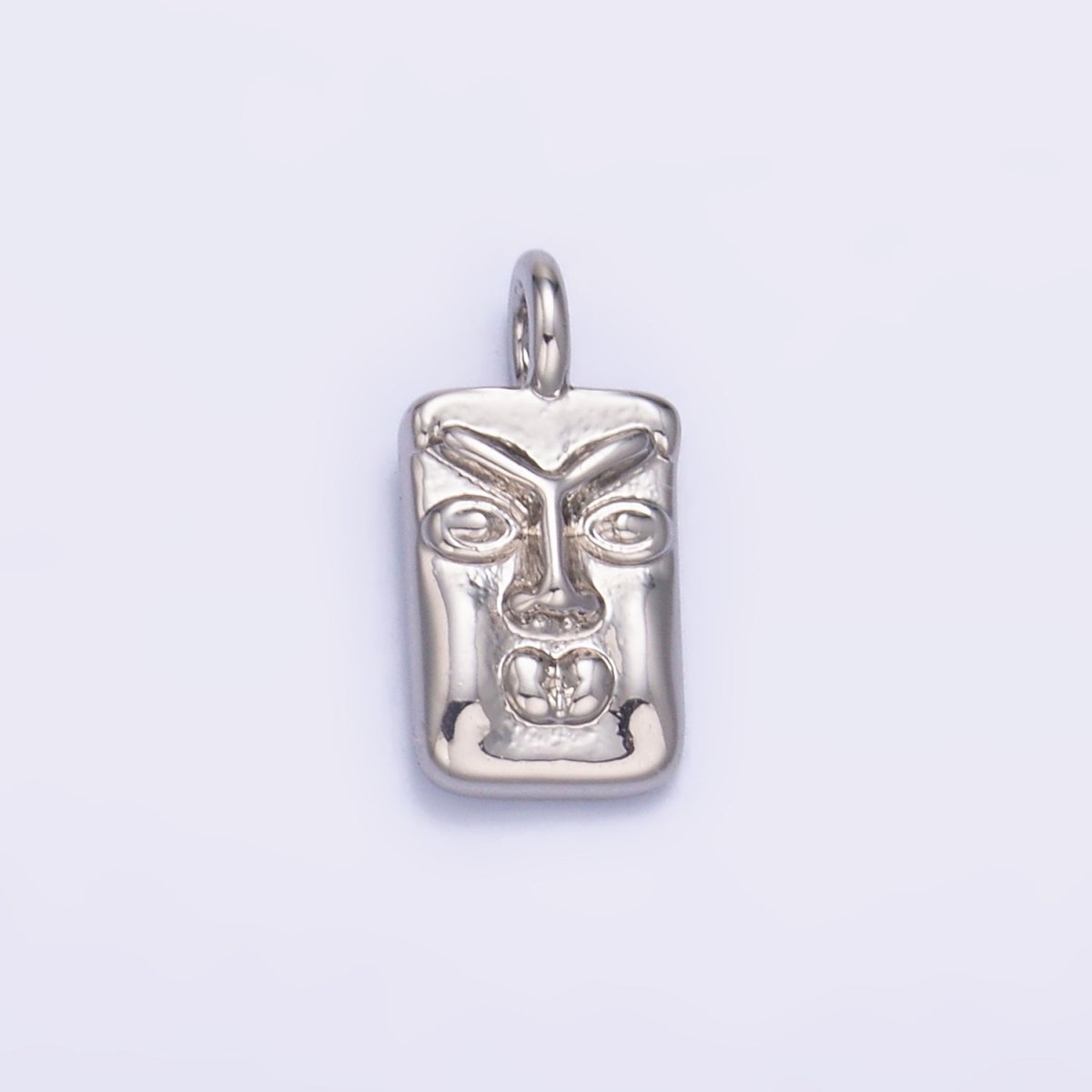 24K Gold Filled Face Square Charm in Gold & Silver | W866 - DLUXCA