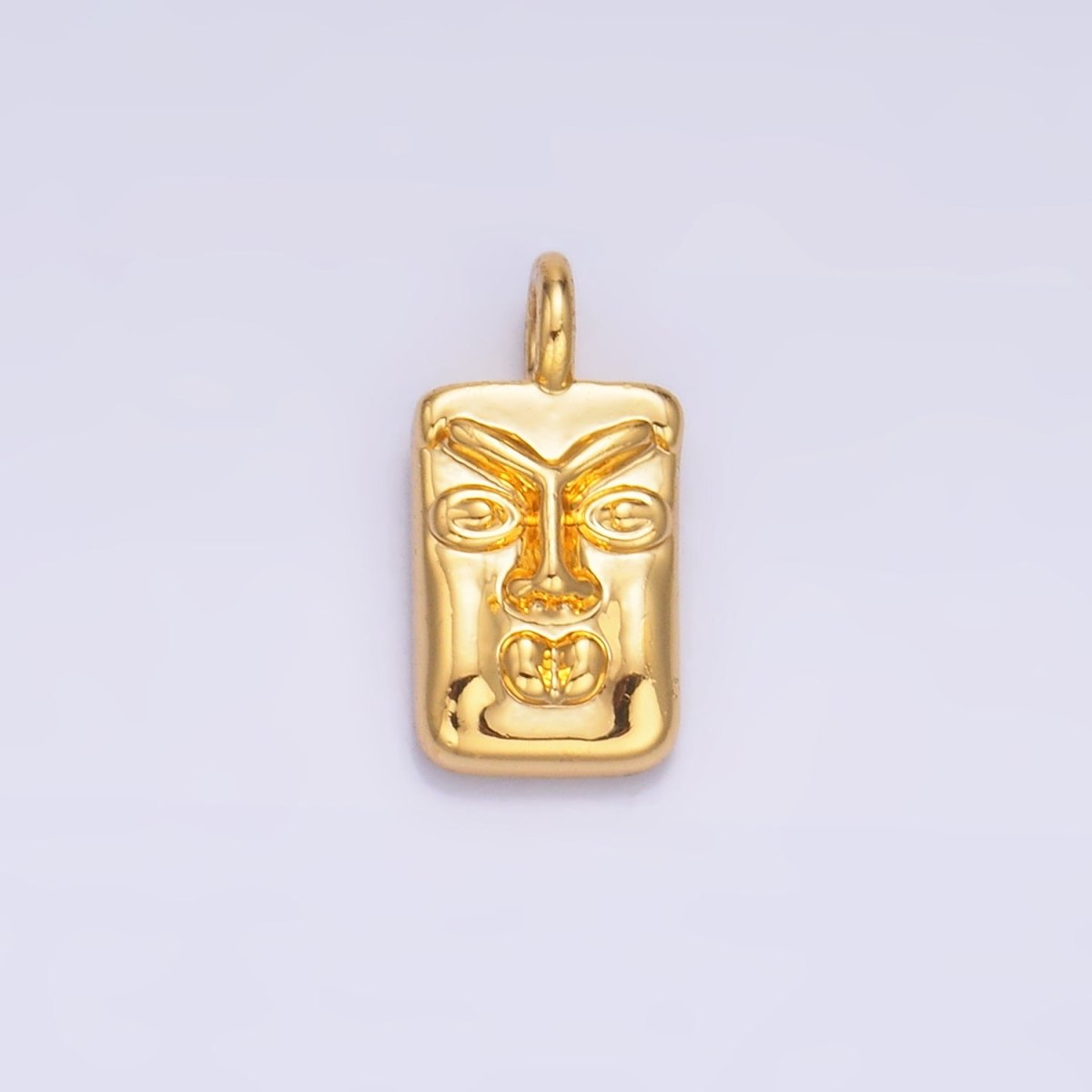 24K Gold Filled Face Square Charm in Gold & Silver | W866 - DLUXCA