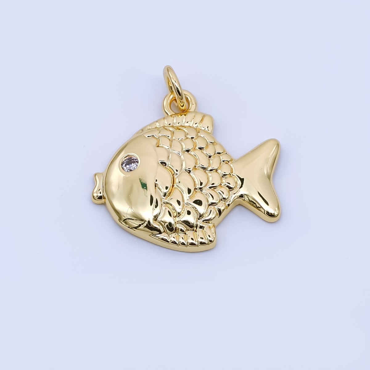 24K Gold Filled Fish Charm Fisherman Sea Pendant | AJ399 - DLUXCA
