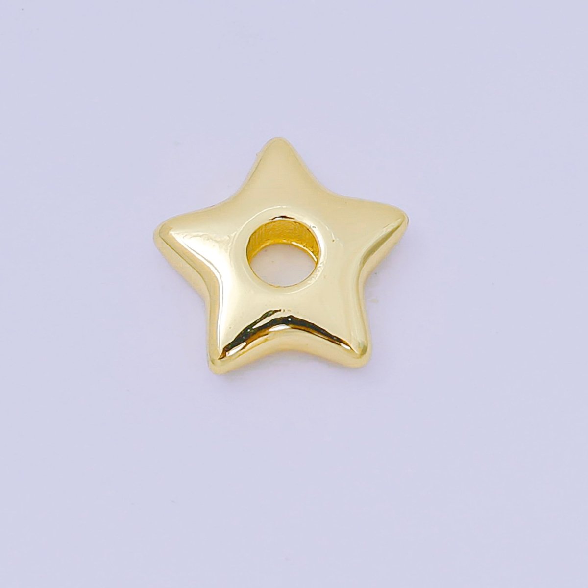 24K Gold Filled Five - Points Little Star Large Hole Bead Spacer | B - 469 - DLUXCA
