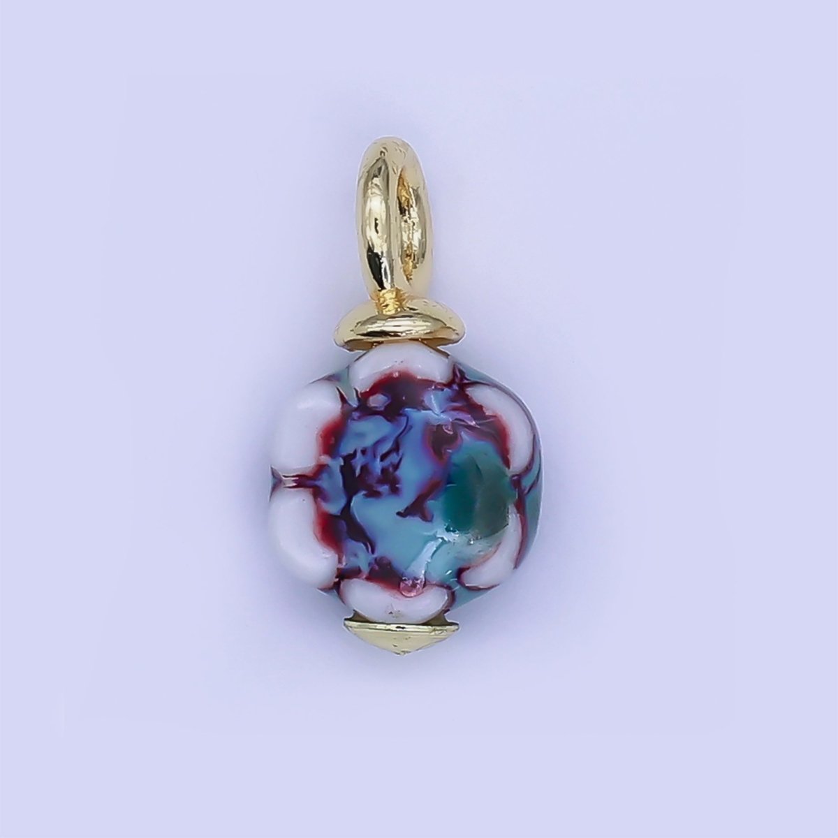24K Gold Filled Flower Ceramic Drop Pendant | E314 - E320 - DLUXCA