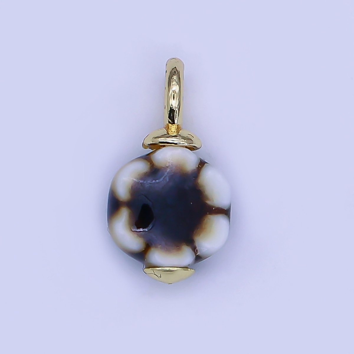 24K Gold Filled Flower Ceramic Drop Pendant | E314 - E320 - DLUXCA