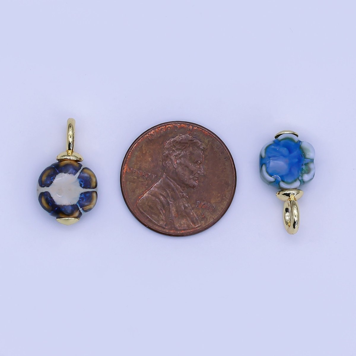 24K Gold Filled Flower Ceramic Drop Pendant | E314 - E320 - DLUXCA