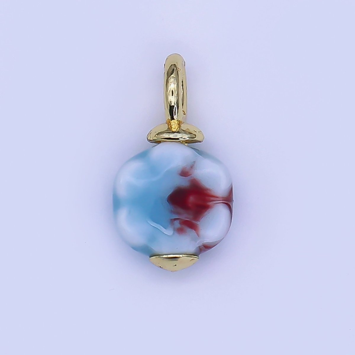 24K Gold Filled Flower Ceramic Drop Pendant | E314 - E320 - DLUXCA