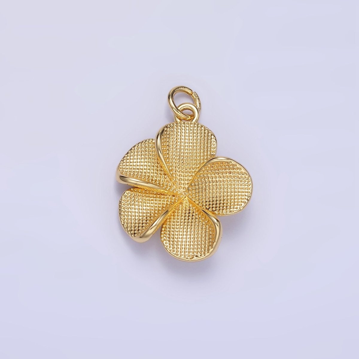 24K Gold Filled Flower Textured Charm in Gold & Silver | C560 - DLUXCA
