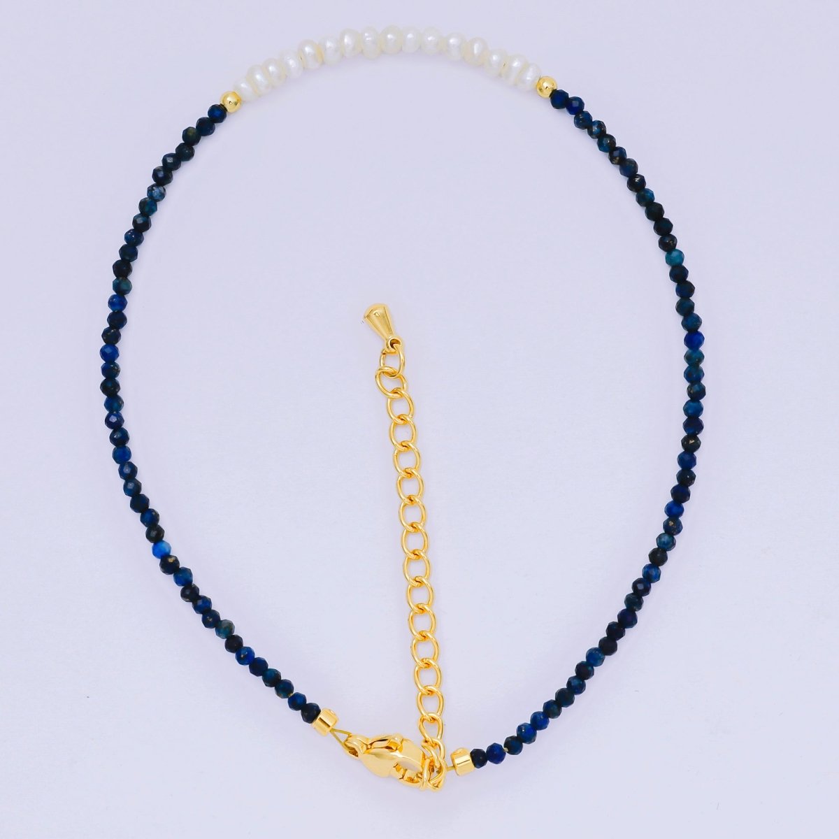 24K Gold Filled Freshwater Pearl Colorful Gemstone Bead Bracelet in Black, Orange, & White | WA - 3718 - WA - 3740 - DLUXCA