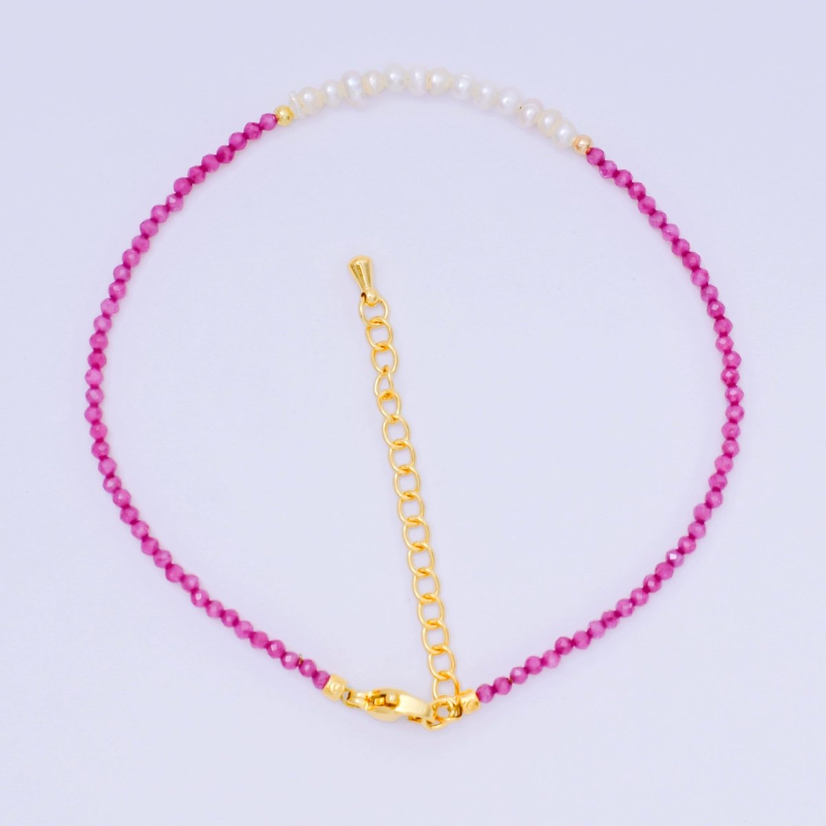 24K Gold Filled Freshwater Pearl Colorful Gemstone Bead Bracelet in Black, Orange, & White | WA - 3718 - WA - 3740 - DLUXCA