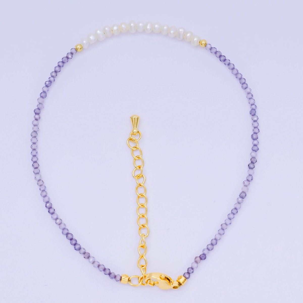 24K Gold Filled Freshwater Pearl Colorful Gemstone Bead Bracelet in Black, Orange, & White | WA - 3718 - WA - 3740 - DLUXCA