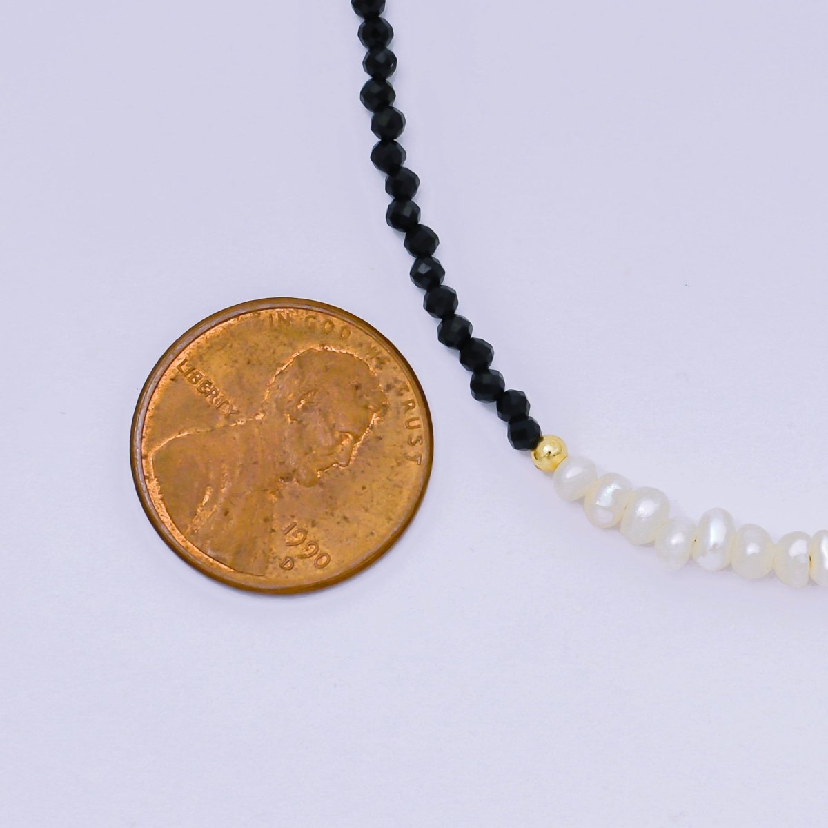 24K Gold Filled Freshwater Pearl Colorful Gemstone Bead Bracelet in Black, Orange, & White | WA - 3718 - WA - 3740 - DLUXCA