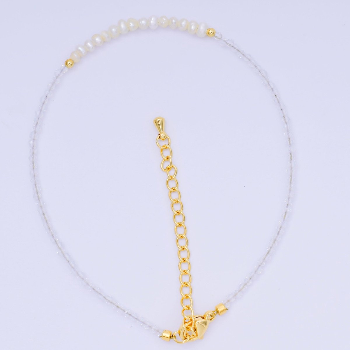 24K Gold Filled Freshwater Pearl Colorful Gemstone Bead Bracelet in Black, Orange, & White | WA - 3718 - WA - 3740 - DLUXCA