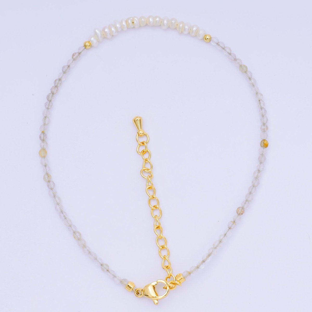 24K Gold Filled Freshwater Pearl Colorful Gemstone Bead Bracelet in Black, Orange, & White | WA - 3718 - WA - 3740 - DLUXCA