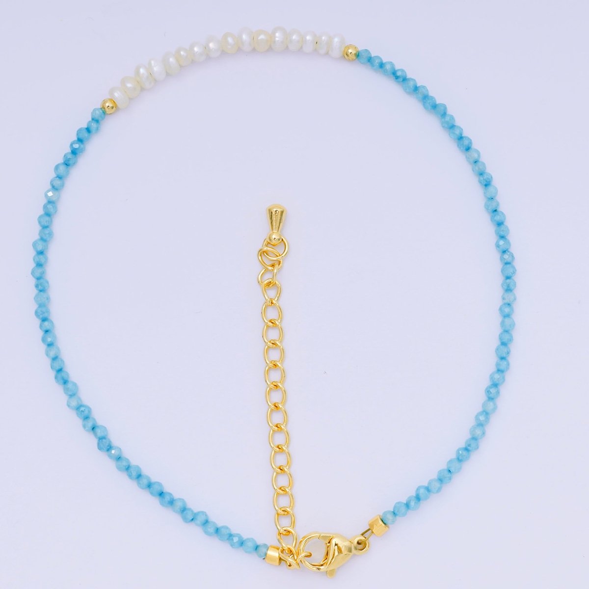 24K Gold Filled Freshwater Pearl Colorful Gemstone Bead Bracelet in Black, Orange, & White | WA - 3718 - WA - 3740 - DLUXCA