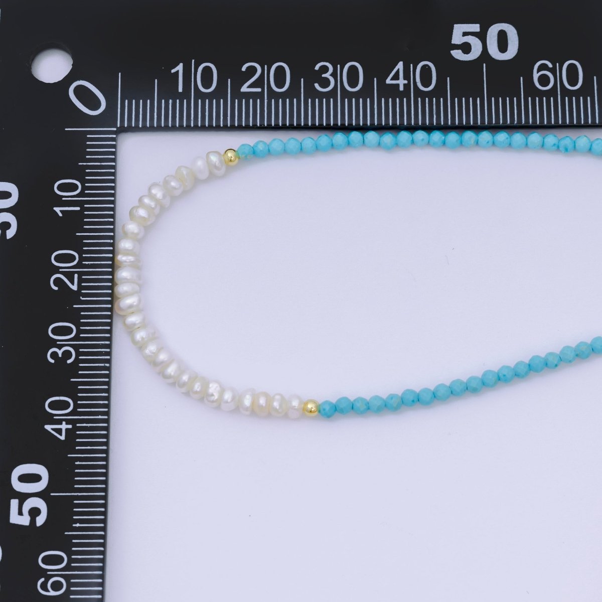 24K Gold Filled Freshwater Pearl Colorful Gemstone Bead Necklace 16.92 Inch with Extender | WA - 3649 - WA - 3671 - DLUXCA