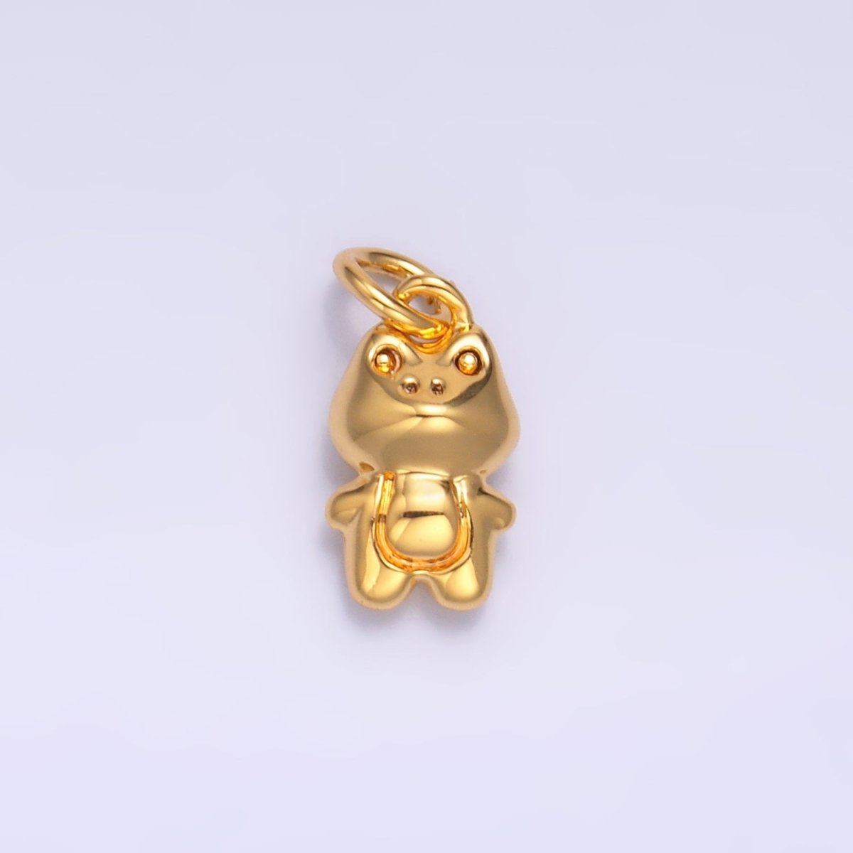 24K Gold Filled Frog Animal 3D Multidimensional Charm in Gold & Silver | W873 - DLUXCA