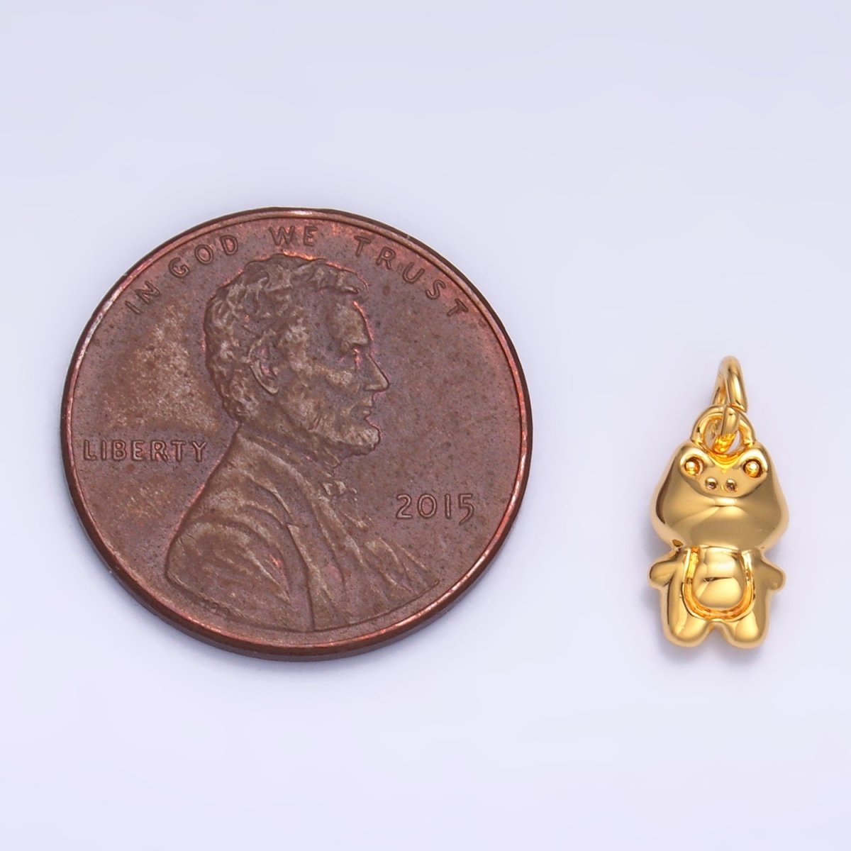 24K Gold Filled Frog Animal 3D Multidimensional Charm in Gold & Silver | W873 - DLUXCA