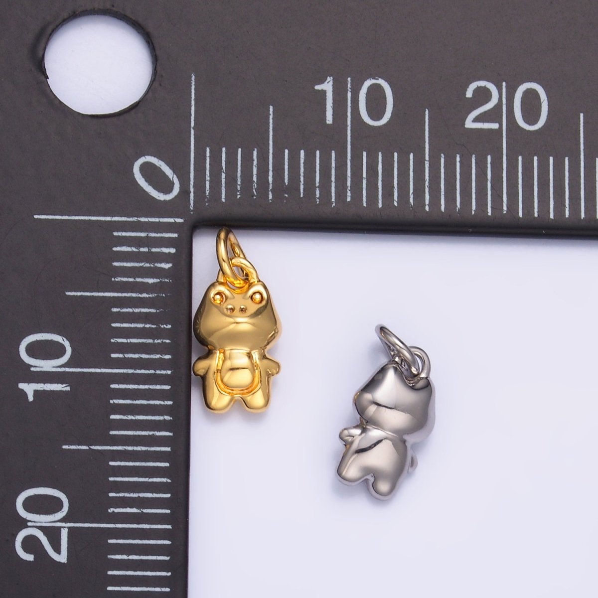 24K Gold Filled Frog Animal 3D Multidimensional Charm in Gold & Silver | W873 - DLUXCA