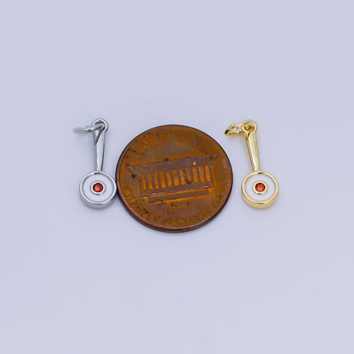 24K Gold Filled Frying Pan Cooking Pan Charm in Gold or Silver | AJ - 329 - DLUXCA