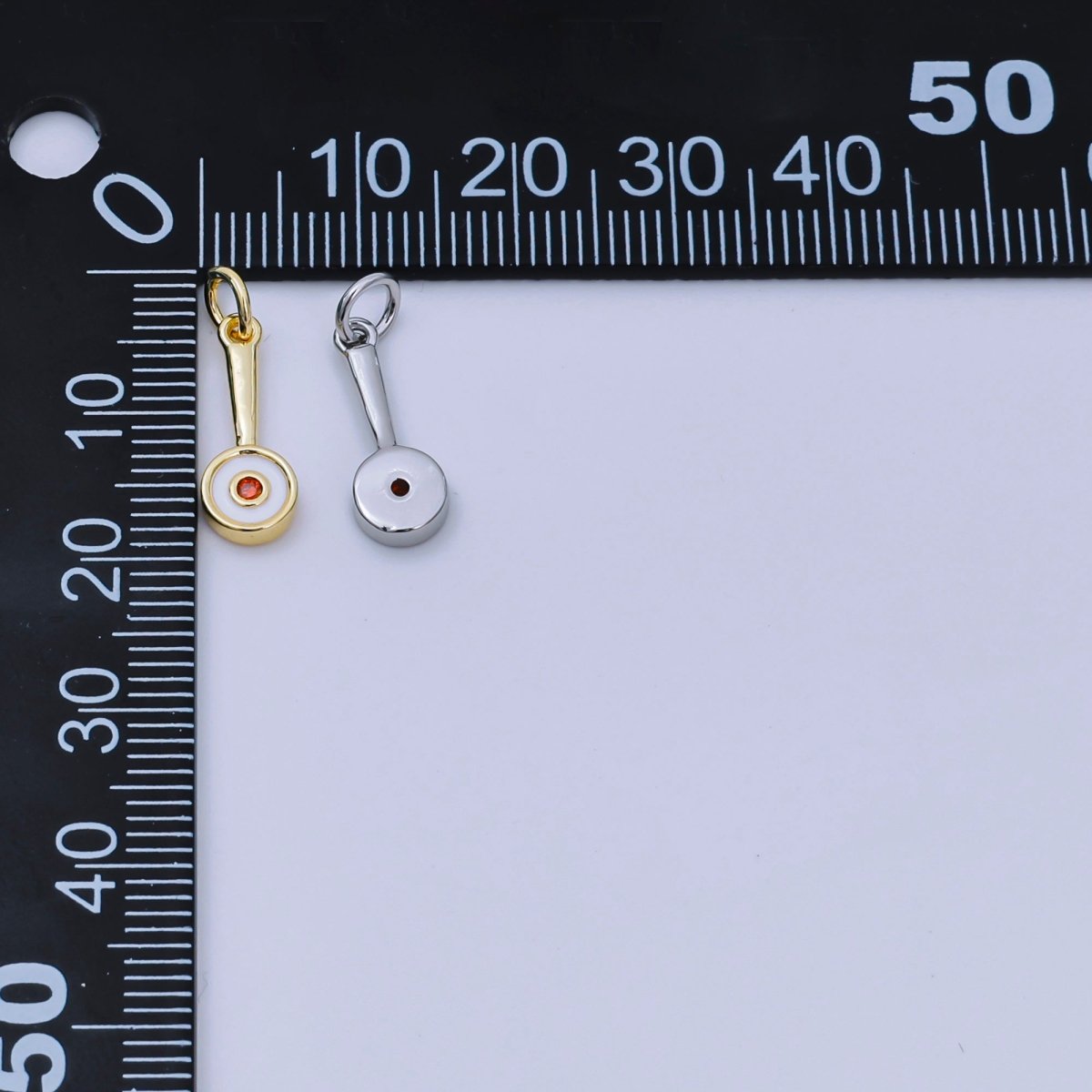 24K Gold Filled Frying Pan Cooking Pan Charm in Gold or Silver | AJ - 329 - DLUXCA