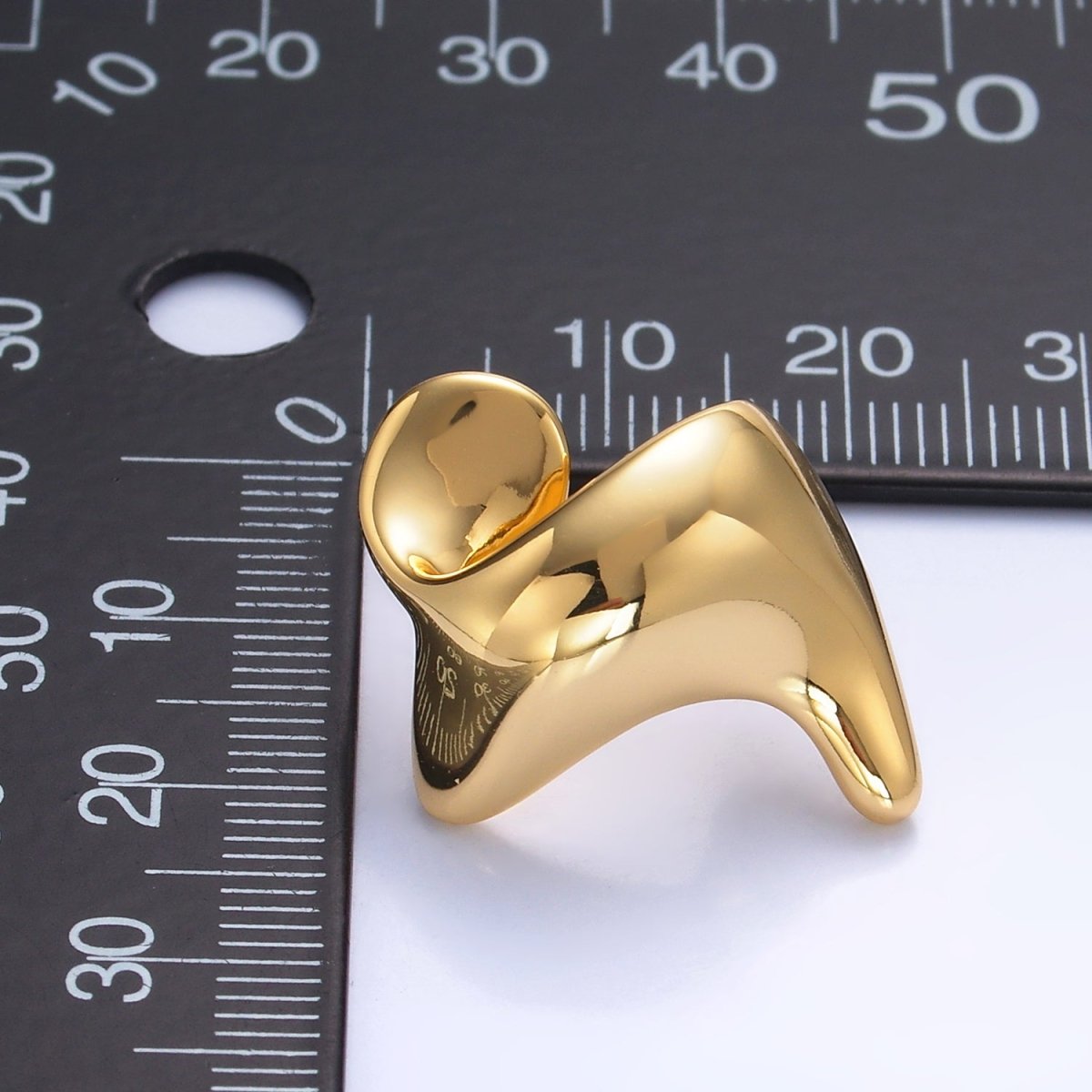 24K Gold Filled Geometric Curved Wide Stud Earrings in Gold & Silver | AB917 AB918 - DLUXCA