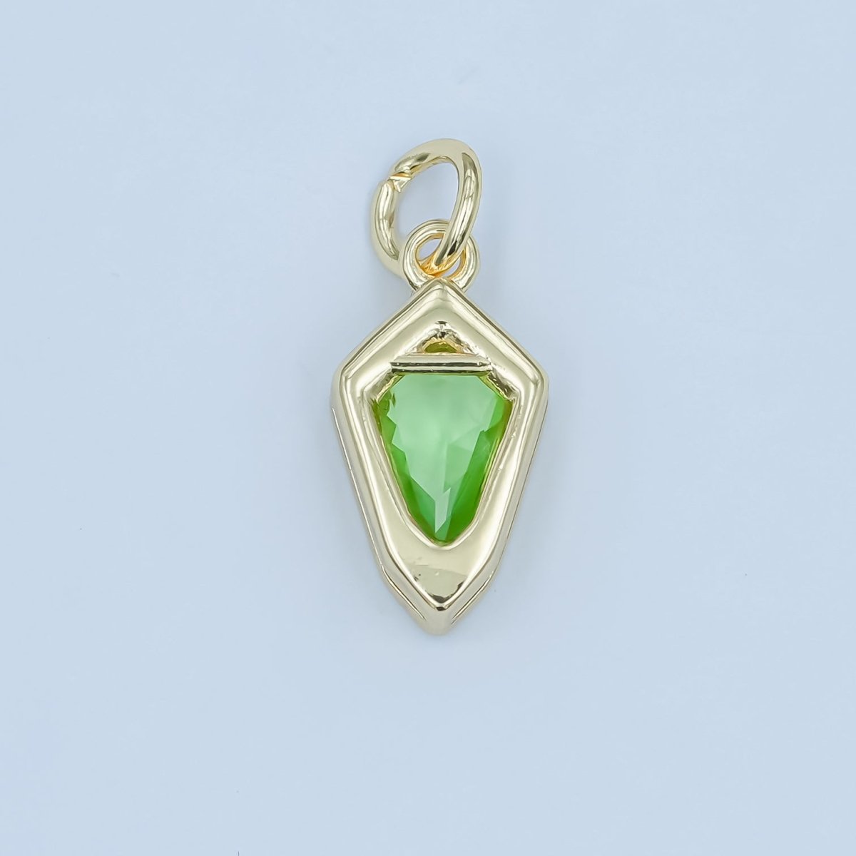 24K Gold Filled Geometric CZ Bezel Personalized Charm | N110 - N115 - DLUXCA