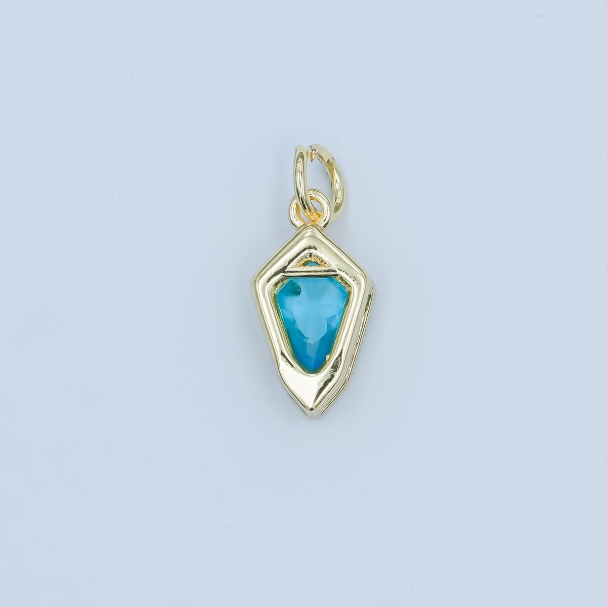 24K Gold Filled Geometric CZ Bezel Personalized Charm | N110 - N115 - DLUXCA