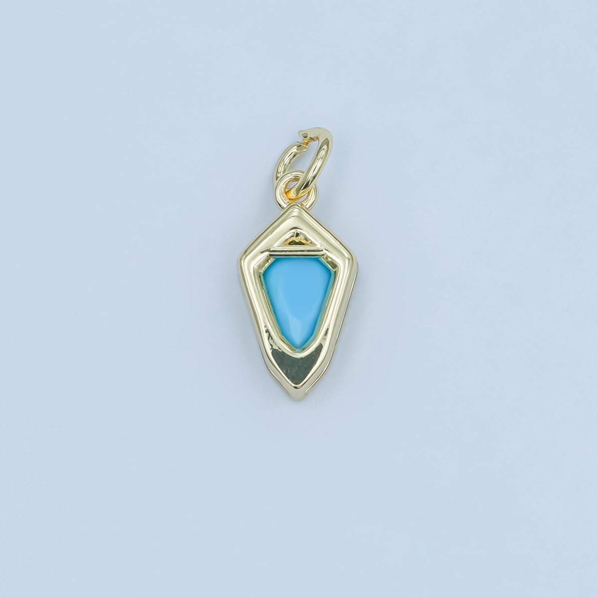 24K Gold Filled Geometric CZ Bezel Personalized Charm | N110 - N115 - DLUXCA