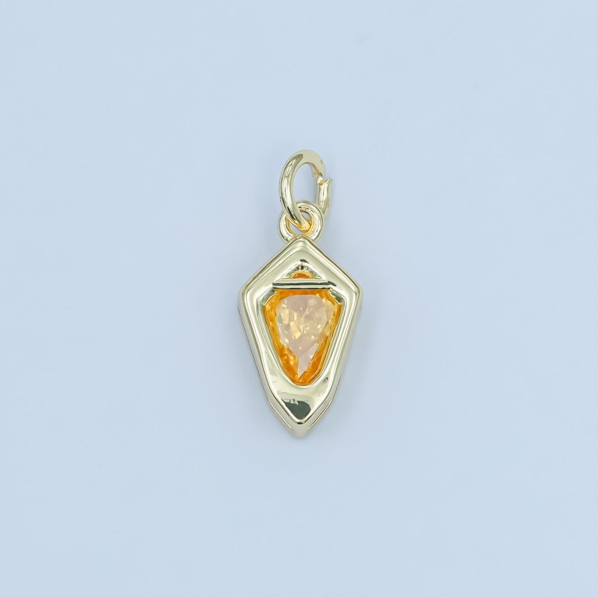 24K Gold Filled Geometric CZ Bezel Personalized Charm | N110 - N115 - DLUXCA