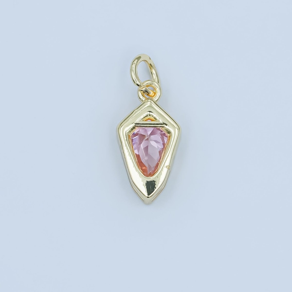 24K Gold Filled Geometric CZ Bezel Personalized Charm | N110 - N115 - DLUXCA